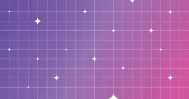 Y2K aesthetic blurred gradient background with linear grid and star shapes vector