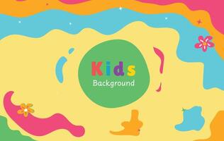 Flat design colorful kids background vector