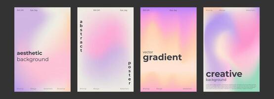 Y2k Trendy Aesthetic abstract gradient pink violet poster with translucent blurred pattern. Modern gentle social media poster, stories highlight templates for digital marketing for stories vector