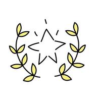 Star wreath in doodle style. Isolated on white background vector