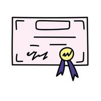 Diploma, certificate in doodle style. vector