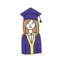 Graduate in doodle style. Isolated on white background vector