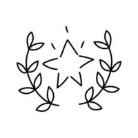 Star wreath in doodle style. Isolated on white background vector