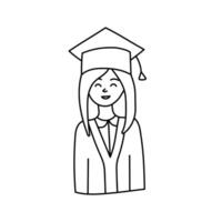 Graduate in doodle style. Isolated on white background vector