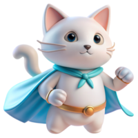 gato vestido Como uma Super heroi com uma capa ondulante dentro a vento png