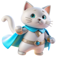 Cat dressed as a superhero with a cape billowing in the wind png