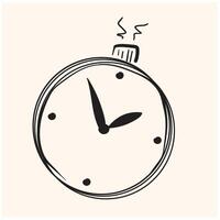 hand drawn Time and clock with illustration style doodle and line art vector