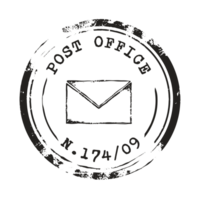 ancien Publier Bureau timbre joint. affligé courrier enveloppe grunge timbre isolé sur transparent Contexte png
