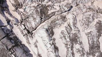 Beautiful cinematic aerial view of the icefall on the Mizhirgi Glacier video
