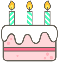 Kinder Hand gezeichnet kawaii Geburtstag Party süß Elemente einstellen Geburtstag Kuchen png