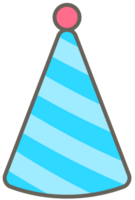 des gamins main tiré kawaii anniversaire fête mignonne éléments ensemble bleu fête chapeau png