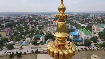 The dome and spire of the temple of the Golden Abode of Shakyamuni Buddha video