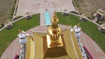 The dome and spire of the temple of the Golden Abode of Shakyamuni Buddha video