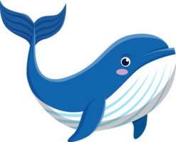 cute blue whale cartoon illustration design for decoration png