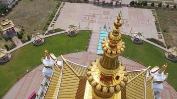 The dome and spire of the temple of the Golden Abode of Shakyamuni Buddha video