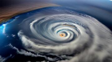 Top view animation of a large hurricane from a sky perspective. video