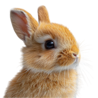 cerca arriba retrato de un de conejo rostro. generado ai png