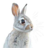 close up portrait of a rabbit's face. generated ai png