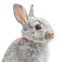 close up portrait of a rabbit's face. generated ai png