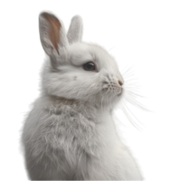 close up portrait of a rabbit's face. generated ai png