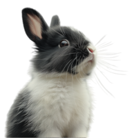 close up portrait of a rabbit's face. generated ai png