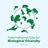 International Day for Biological Diversity design template. animal template. biological illustration. flat design. eps 10. vector