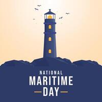 National Maritime Day design template. maritime illustration. lighthouse design. flat design. eps 10. vector