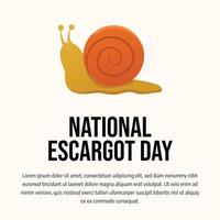 National Escargot Day design template. escargot design. snail illustration. eps 10. flat design. vector