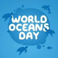 World Oceans Day design template. ocean design. flat design. eps 10. vector