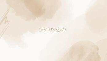 Abstract horizontal watercolor background. Neutral brown white colored empty space background illustration vector