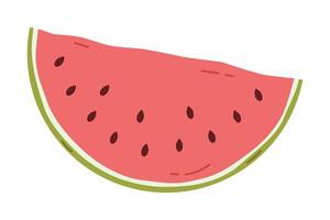 Watermelon slice flat isolated illustration vector