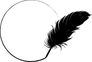 black bird feather silhouette without background vector