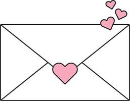 envelope with letter and hearts without background vector