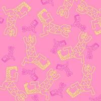 Repeating Lizard Silhouette Pattern on Pink Background vector