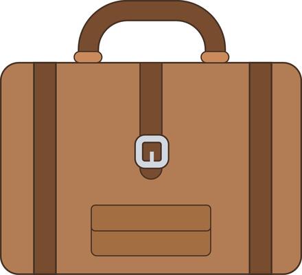 Briefcase Business Work Bag Document Concept Illustration Graphic Element Art Card