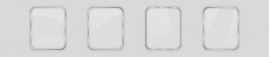 Glass plate in rounded vertical frame vector