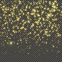 Gold glittering dust on a gray background. Dust with gold glitter effect and empty space for your text. illustration vector