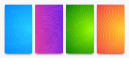 Modern colorful gradient background with wave lines vector