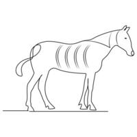 Horse Continuous single one line drawing illustration art vector