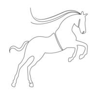 Horse Continuous single one line drawing illustration art vector