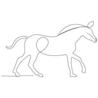 caballo continuo soltero uno línea dibujo ilustración Arte vector