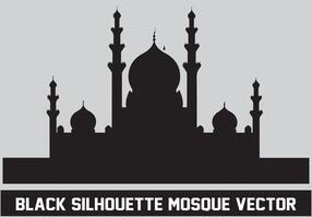 Mosque Black Silhouette Icon Illustration for islamic Element vector