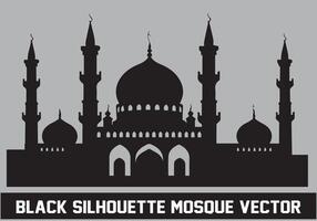 Mosque silhouette bundle white background vector