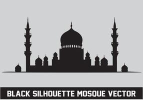 mezquita silueta haz blanco antecedentes vector