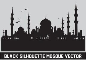 mezquita silueta haz blanco antecedentes vector