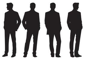 man black silhouette, set, isolated vector