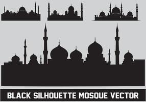 Mosque silhouette bundle white background vector