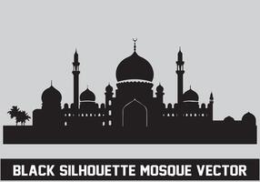 Mosque Black Silhouette Icon Illustration for islamic Element vector