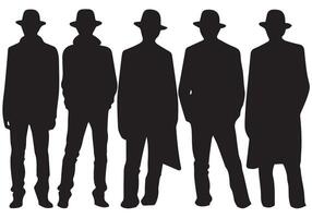 Set of Smart Businessman silhouette illustration vector