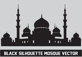 Mosque silhouette bundle white background vector